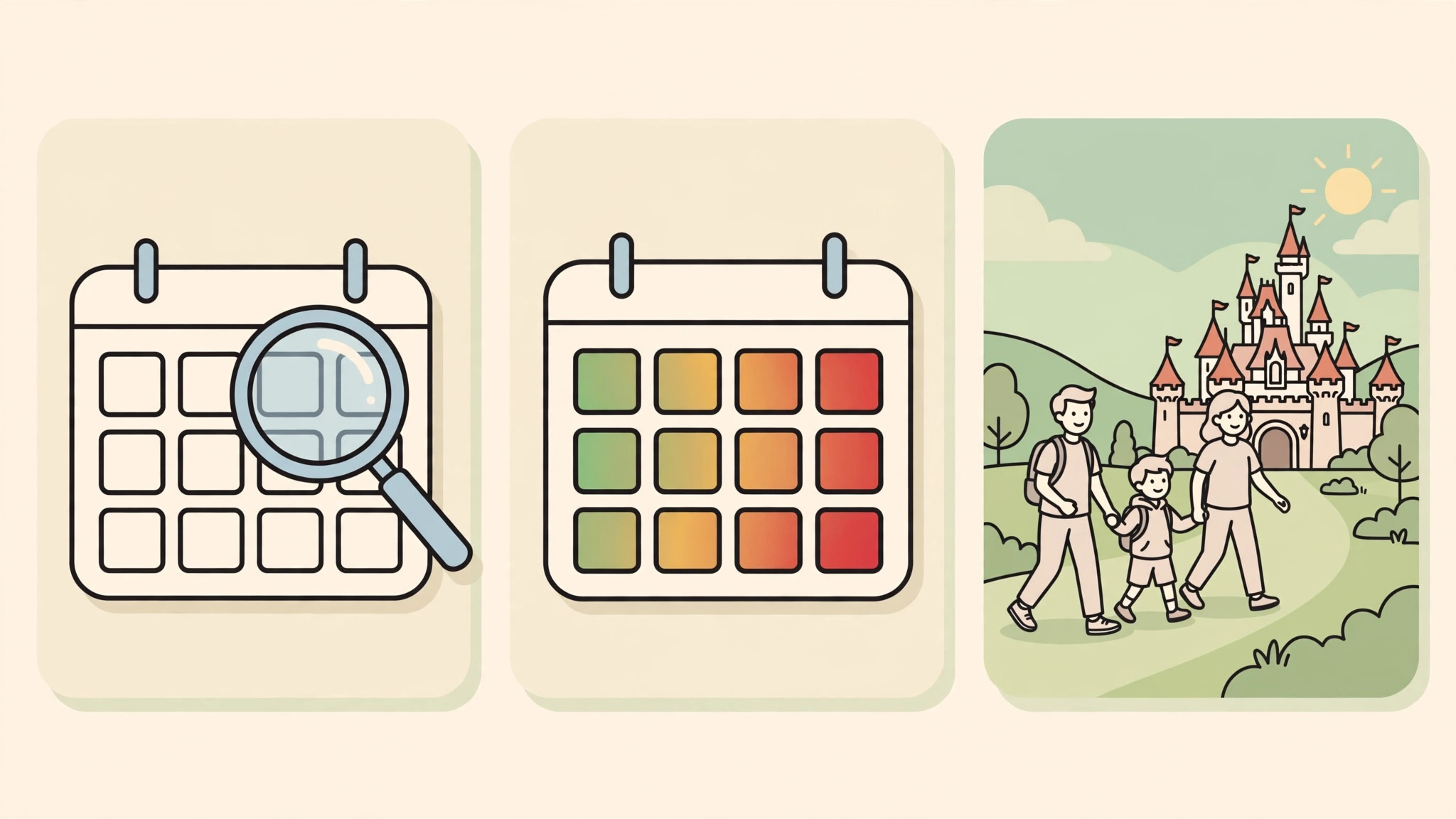 How IsItCrowded forecasts work: seasonal patterns, holidays and park-specific factors scored Not Crowded to Super Crowded