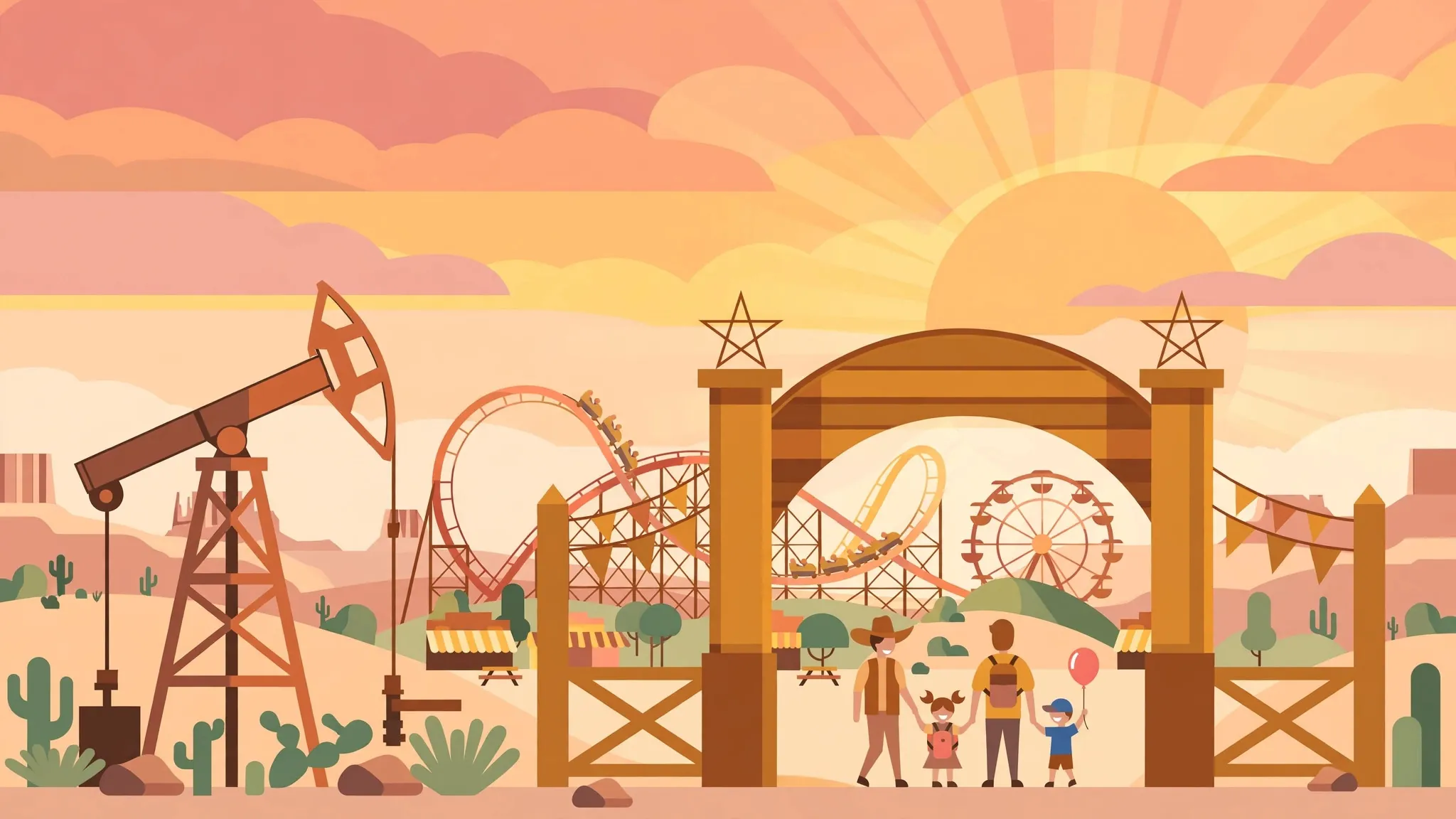 Six Flags Over Texas illustration